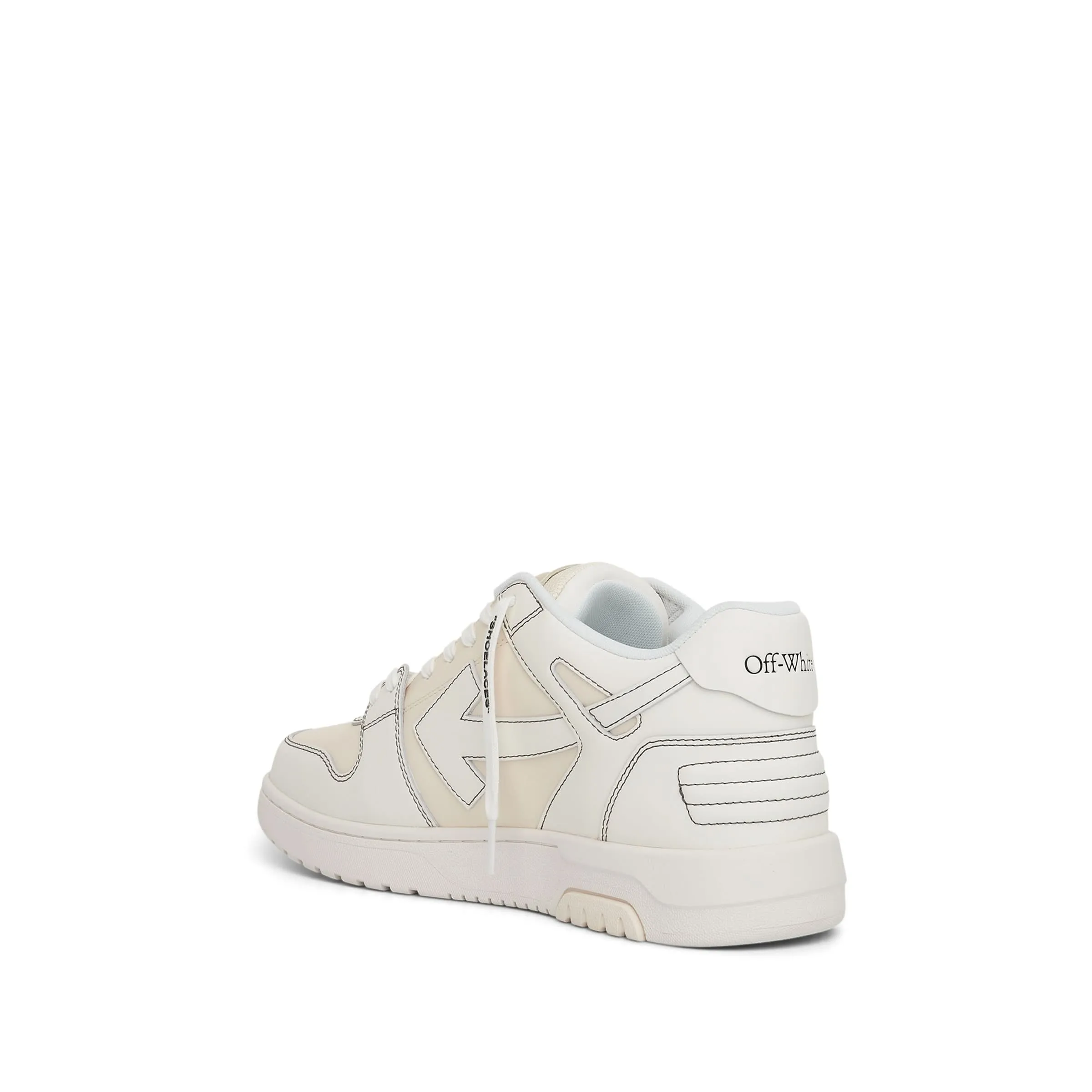 Out of Office Calf Leather Sneaker in Cream/White