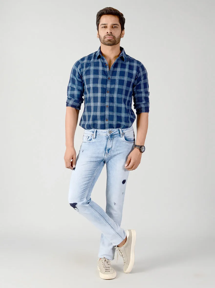 Parsian Blue Washed Slim Fit Jeans | JadeBlue