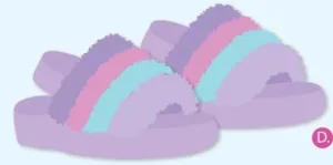 Purple, Pink & Blue Furry Slippers