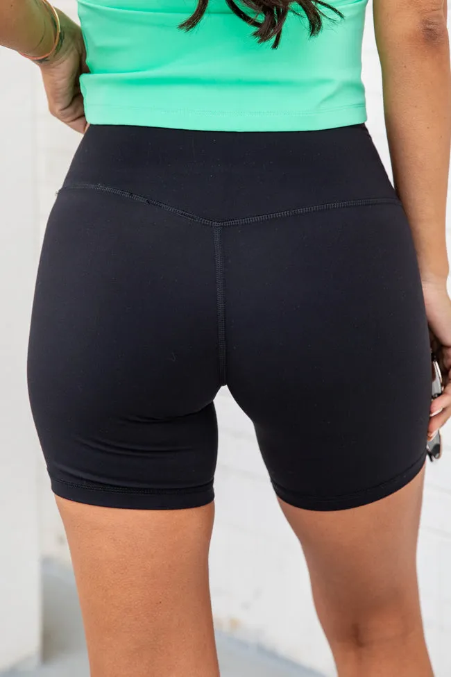 Pushing Forward Black Biker Shorts