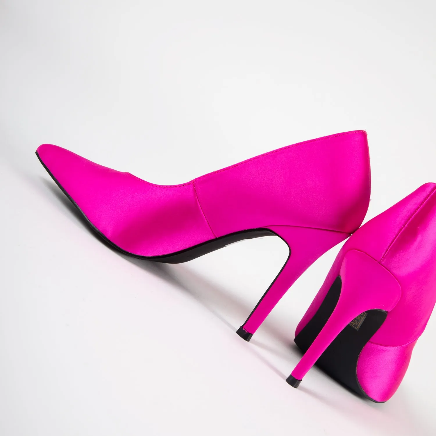 RAID Maliny Court Heel in Hot Pink Satin