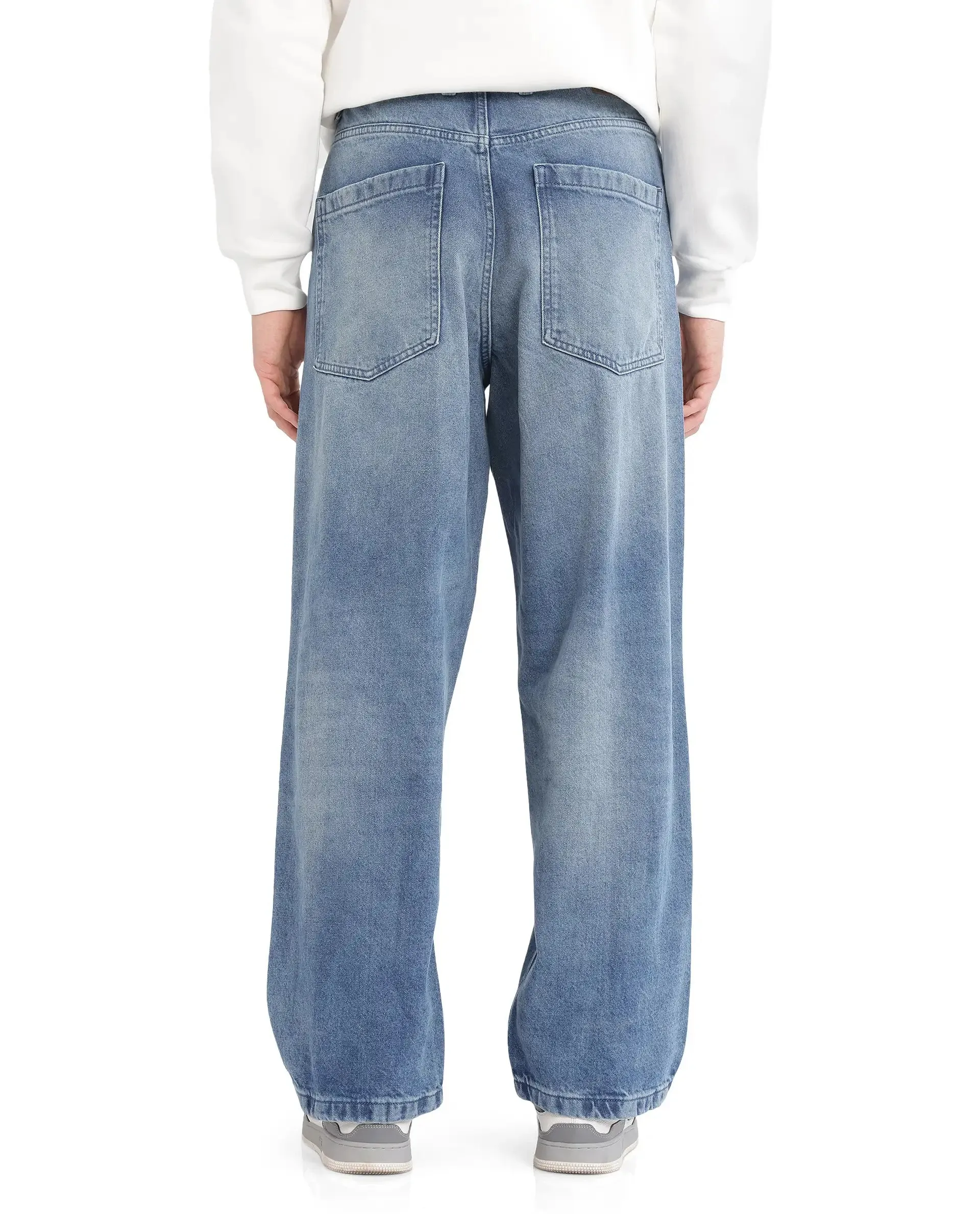 Rare Rabbit Men Bron Blue Plain Jeans