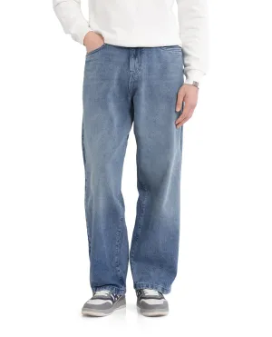 Rare Rabbit Men Bron Blue Plain Jeans