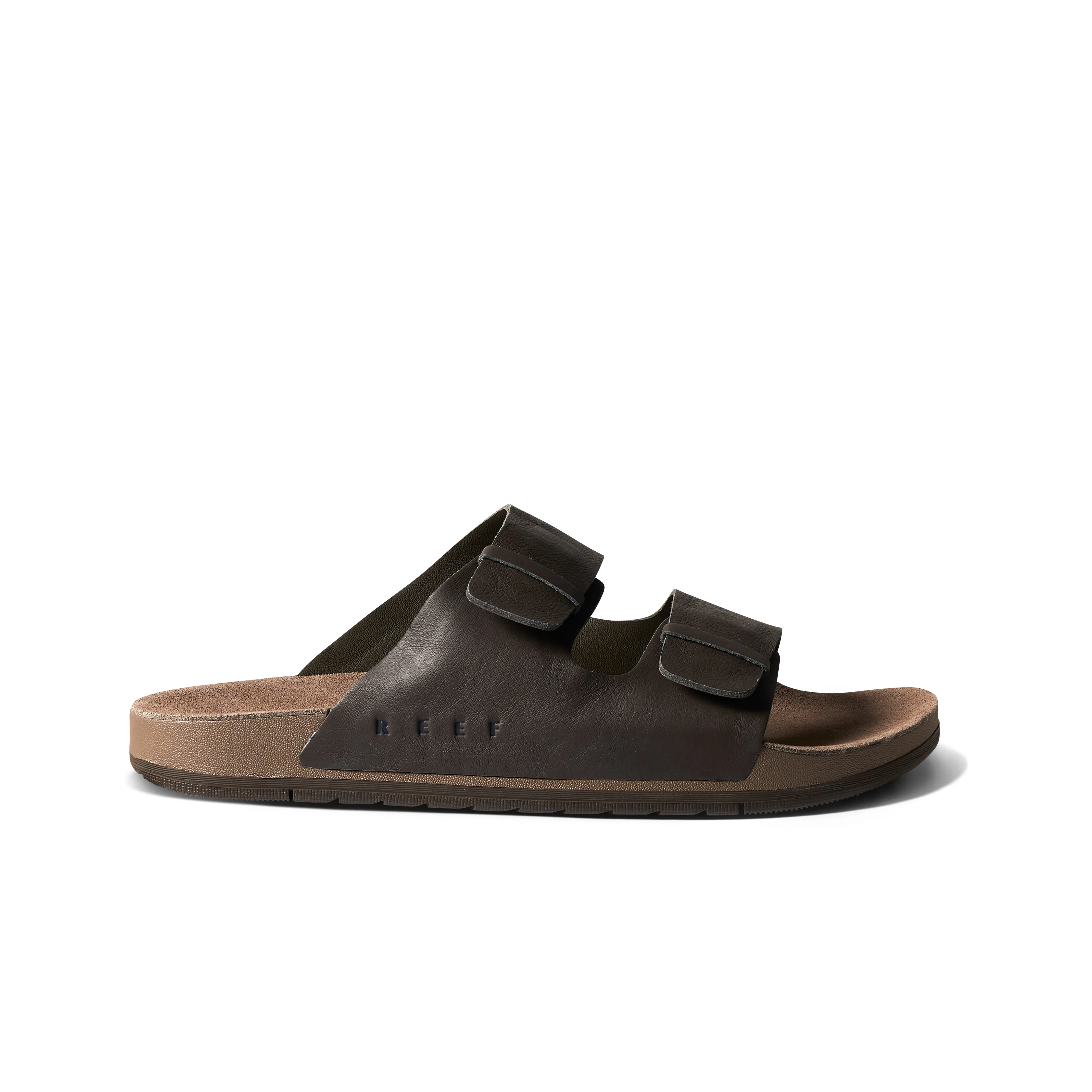 Reef Mens Sandals Ojai Two Bar Brown Leather