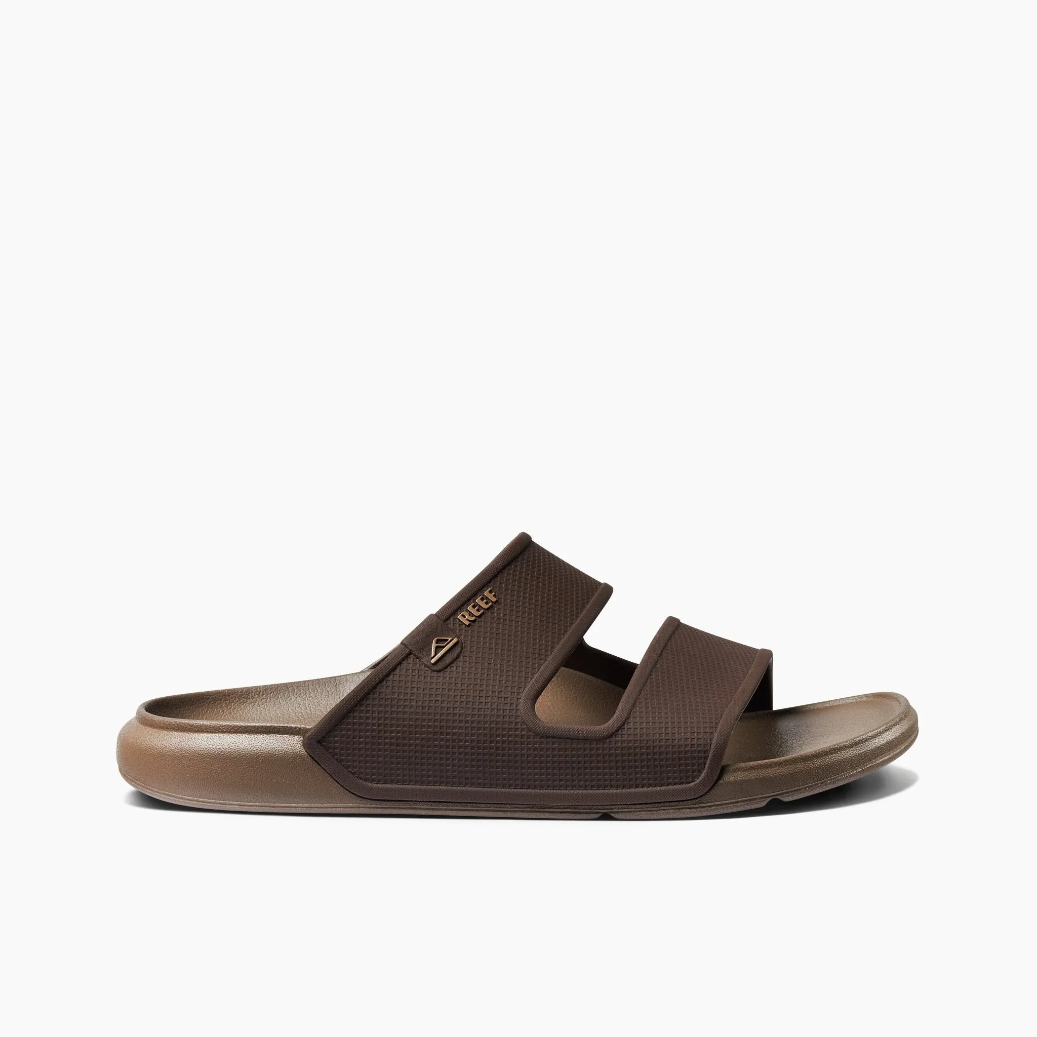 Reef "Oasis Double Up" Men's Slide Sandals in Brown/Tan