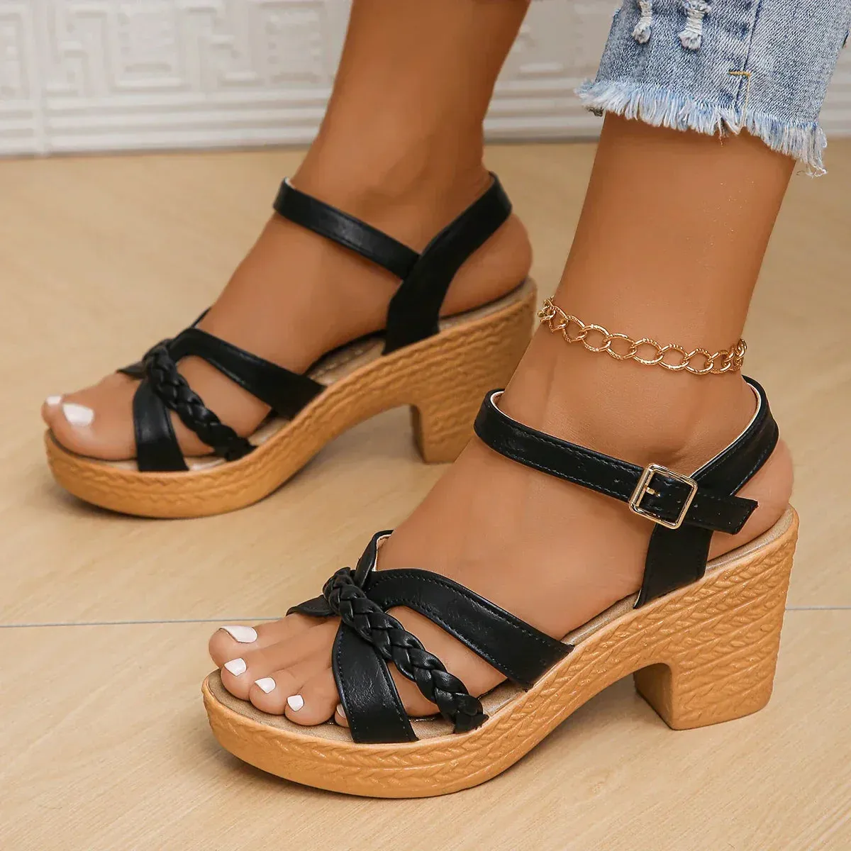 Sadie™ | Trendy Supportive Mid-Heel Platform Sandals