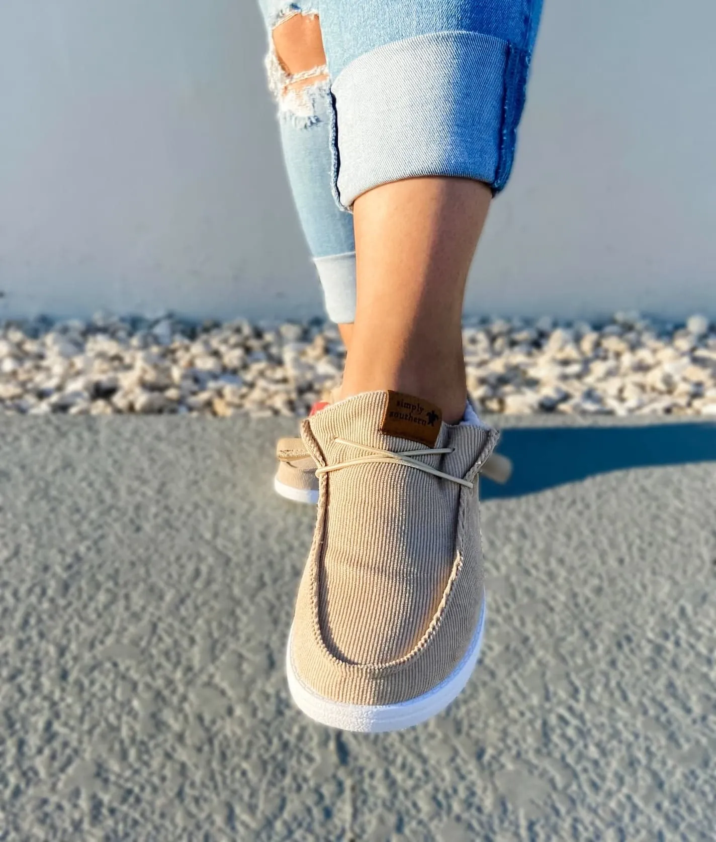 Simply Southern Slip On - Corduroy Beige