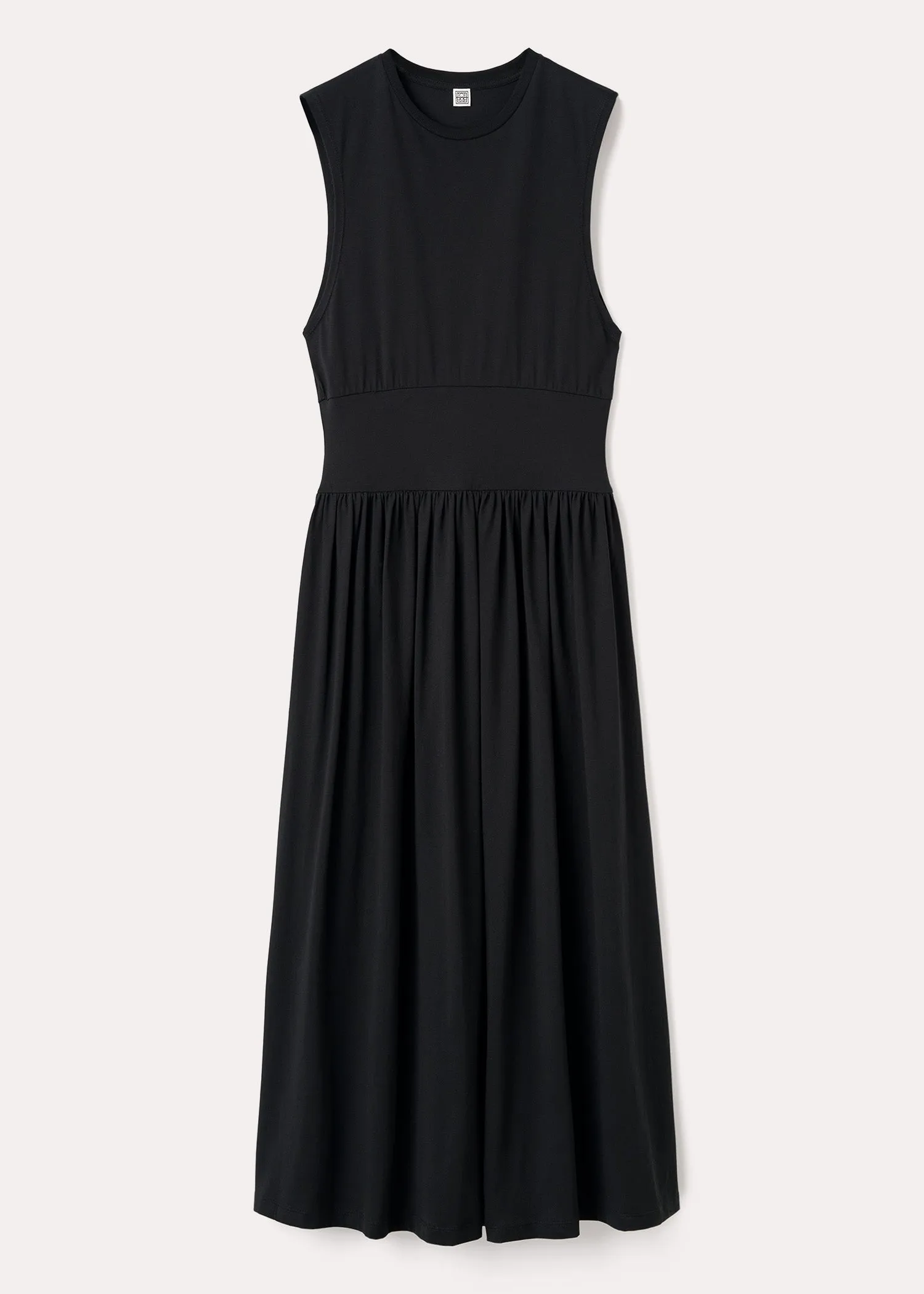 Sleeveless cotton tee dress black