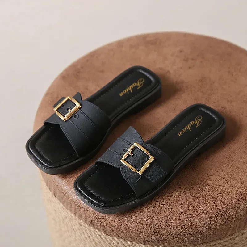 Square Casual  Summer Flat Slipper