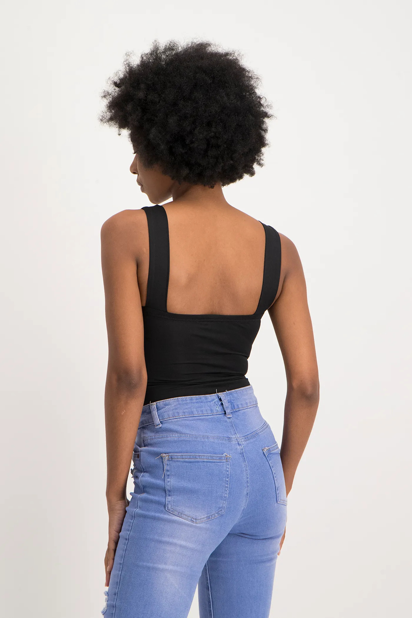 Thandi Square Neck Bodysuit - Black