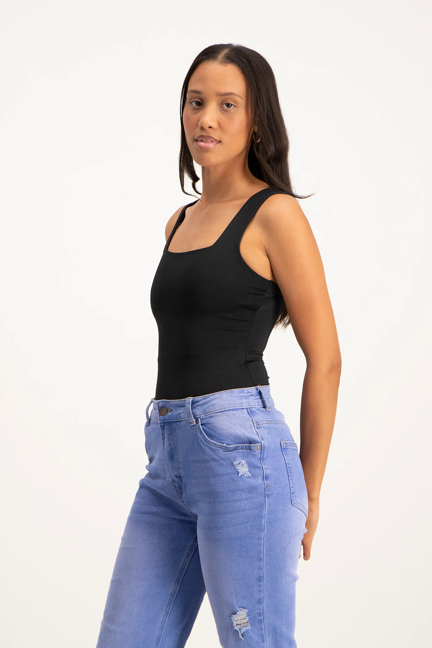 Thandi Square Neck Bodysuit - Black