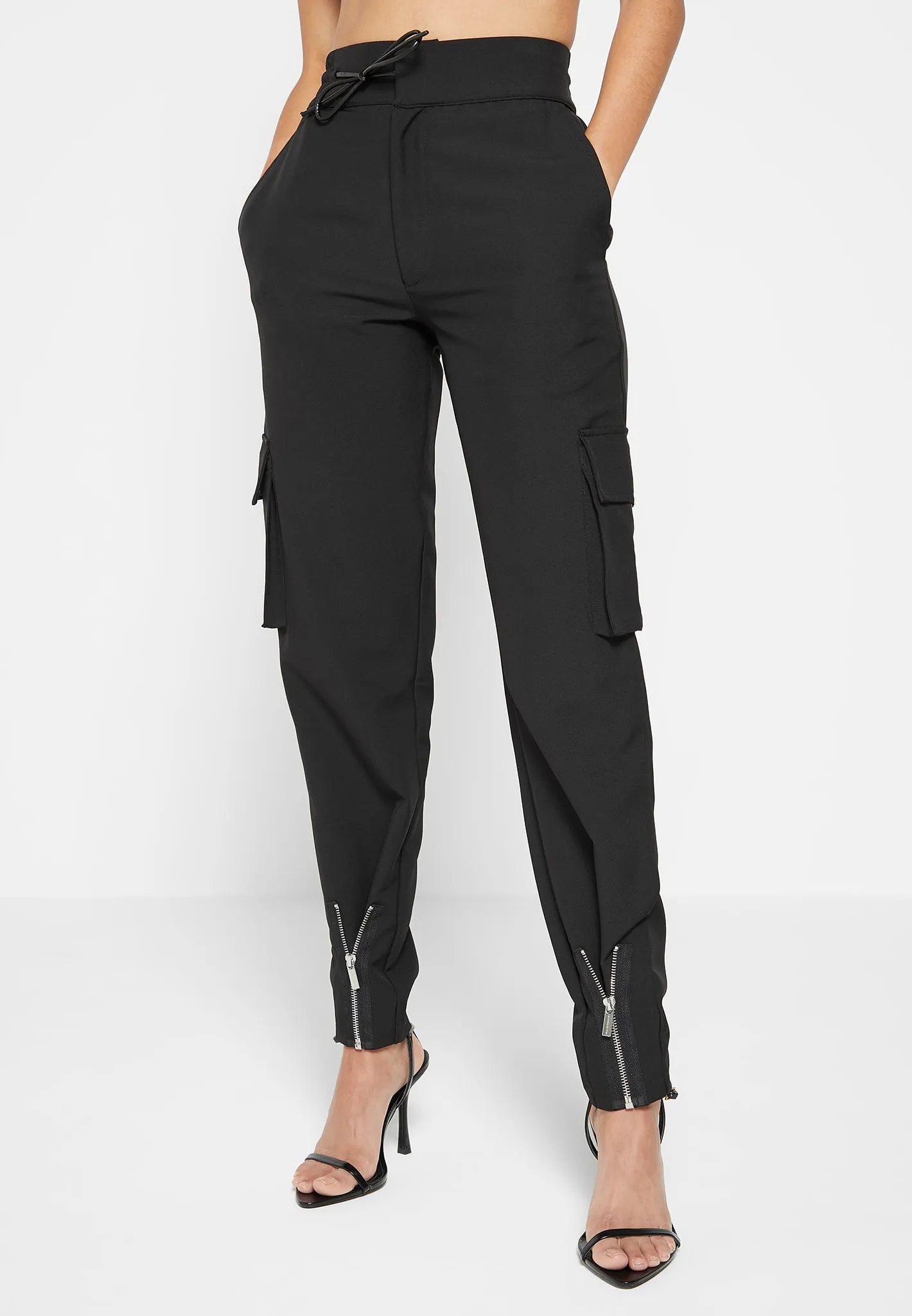 Trousers with Zip Detail - Black