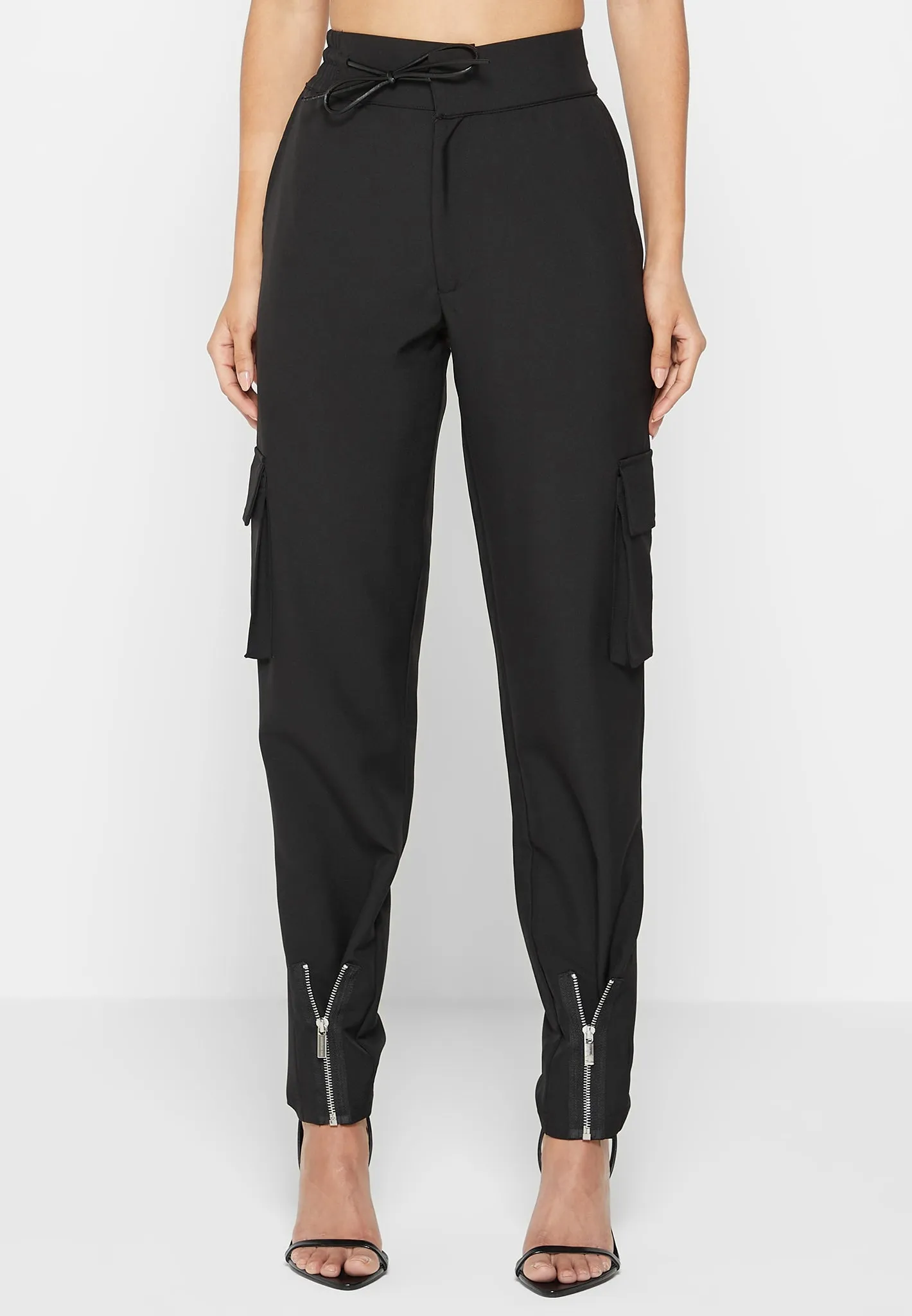 Trousers with Zip Detail - Black