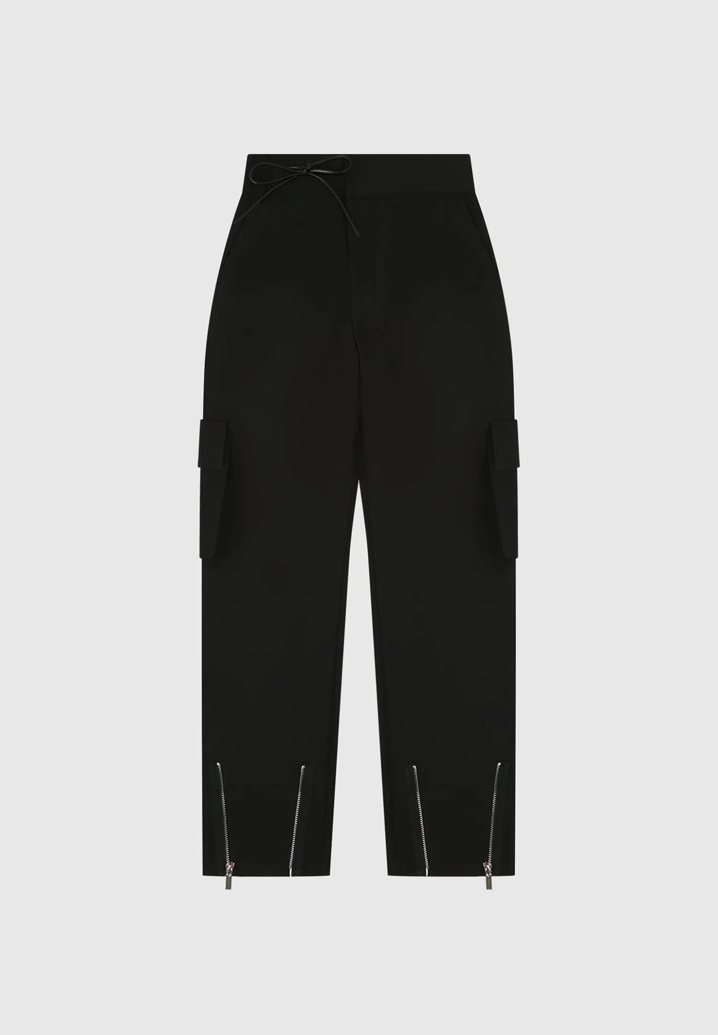 Trousers with Zip Detail - Black