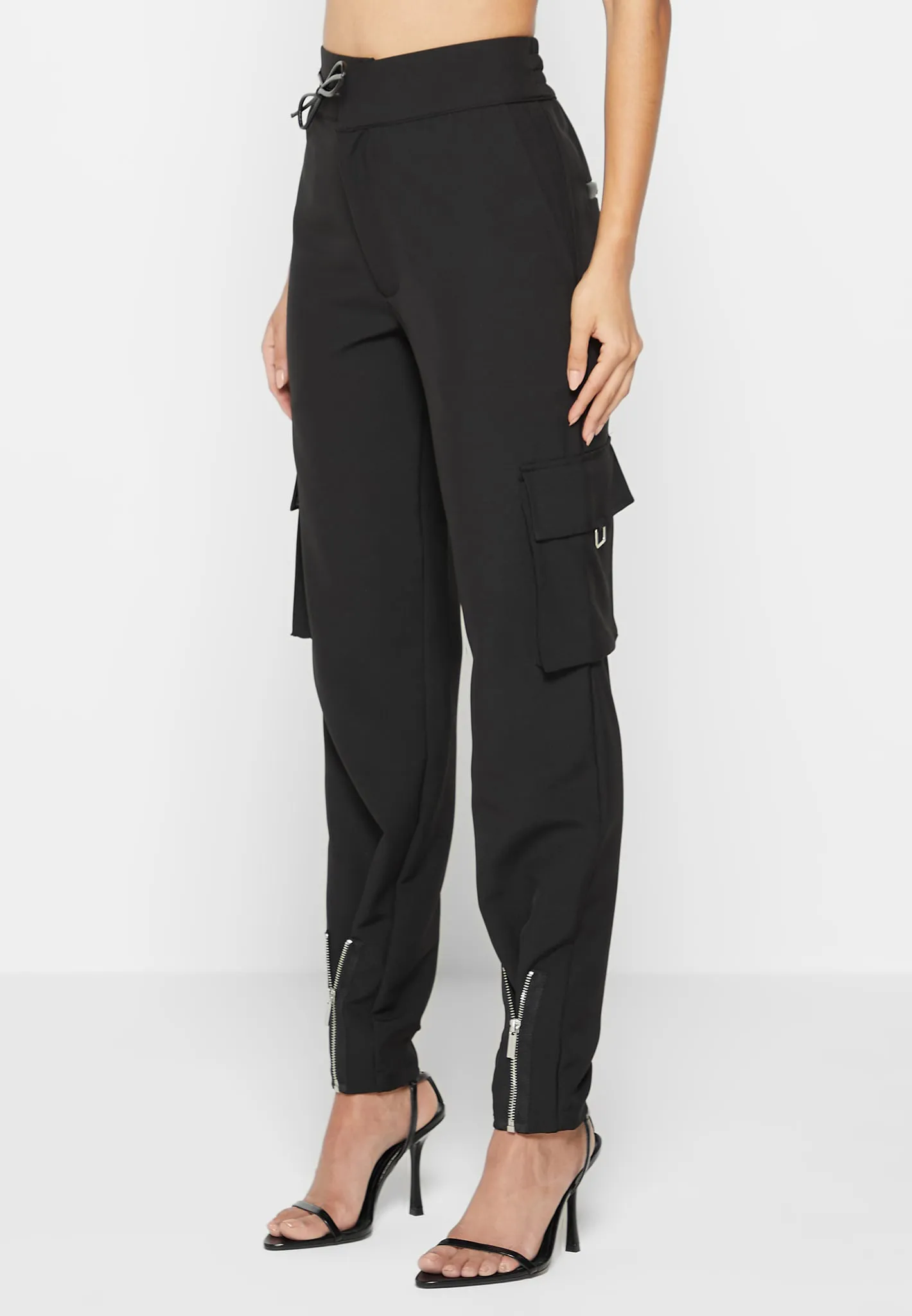 Trousers with Zip Detail - Black