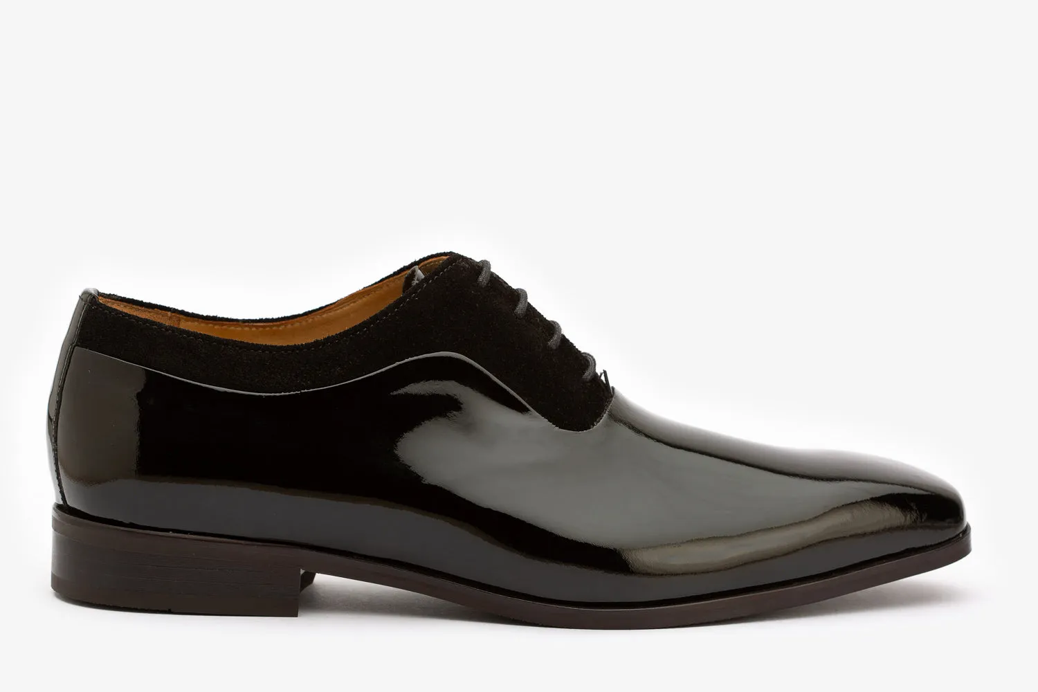 Twin Texture oxford pattent leather and Black suede