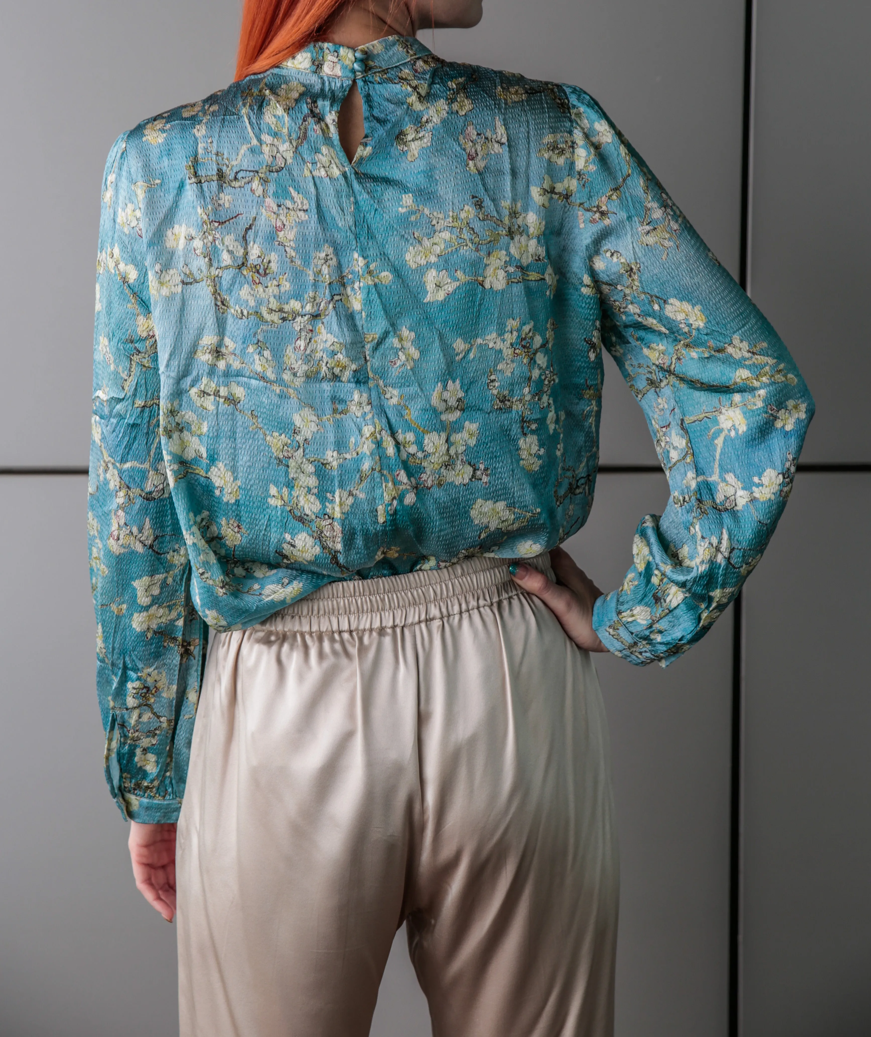 Van Gogh INSPIRED SILK FLORAL Blouse