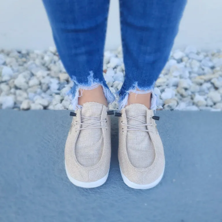 Walk Star Slip On Shoe - Taupe with Gold Star