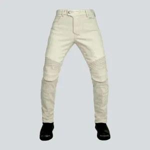 White men's biker jeans