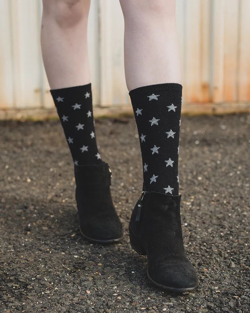 Women's Intergalactic Stars Cashmere Blend Crew Socks