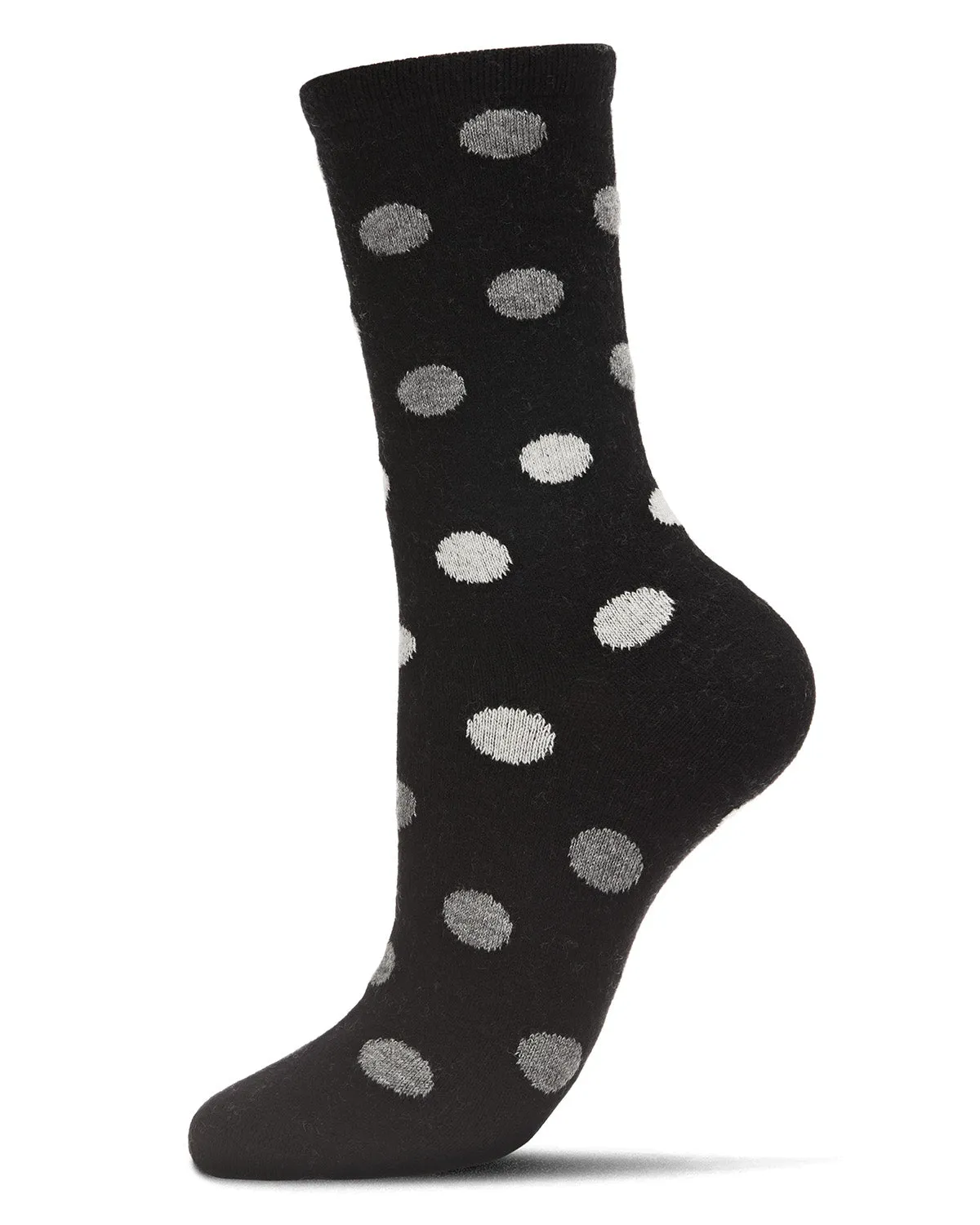 Women's Multi Shade Polka Dot Cashmere Blend Crew Socks