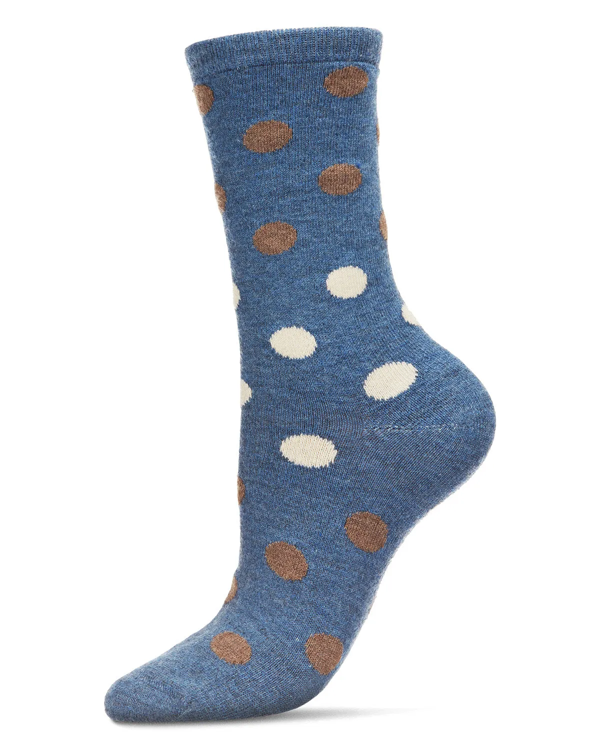 Women's Multi Shade Polka Dot Cashmere Blend Crew Socks