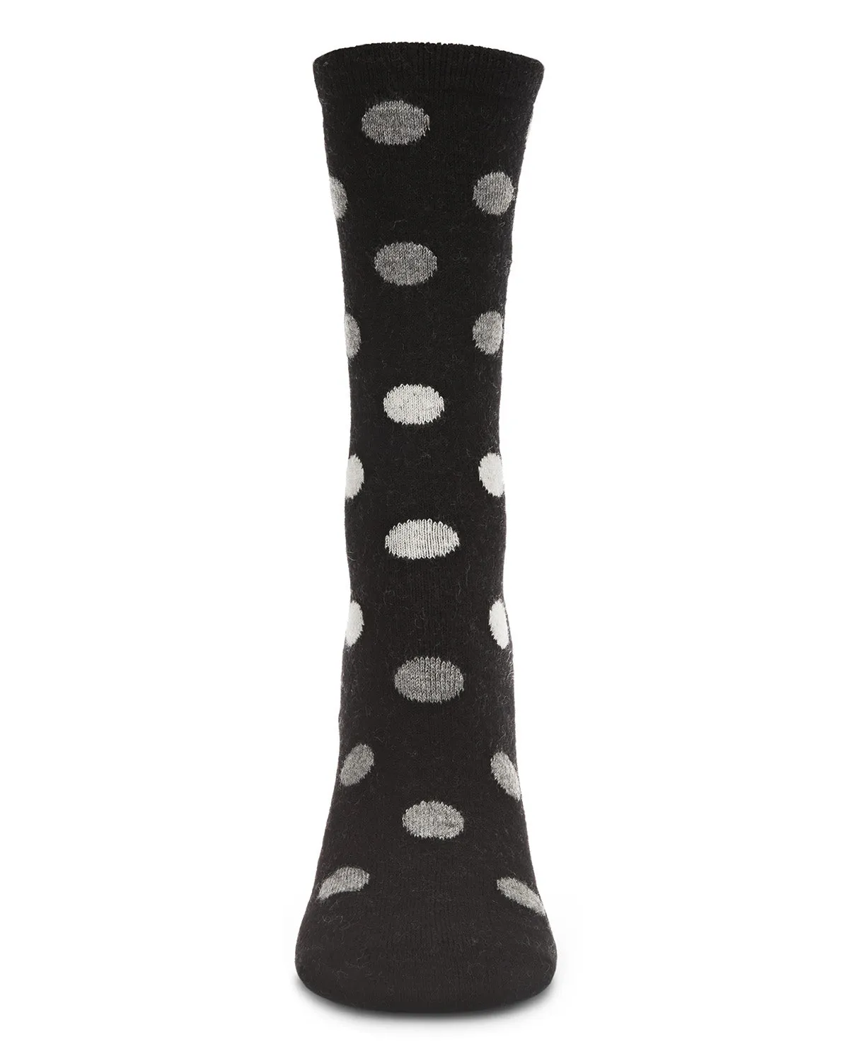 Women's Multi Shade Polka Dot Cashmere Blend Crew Socks