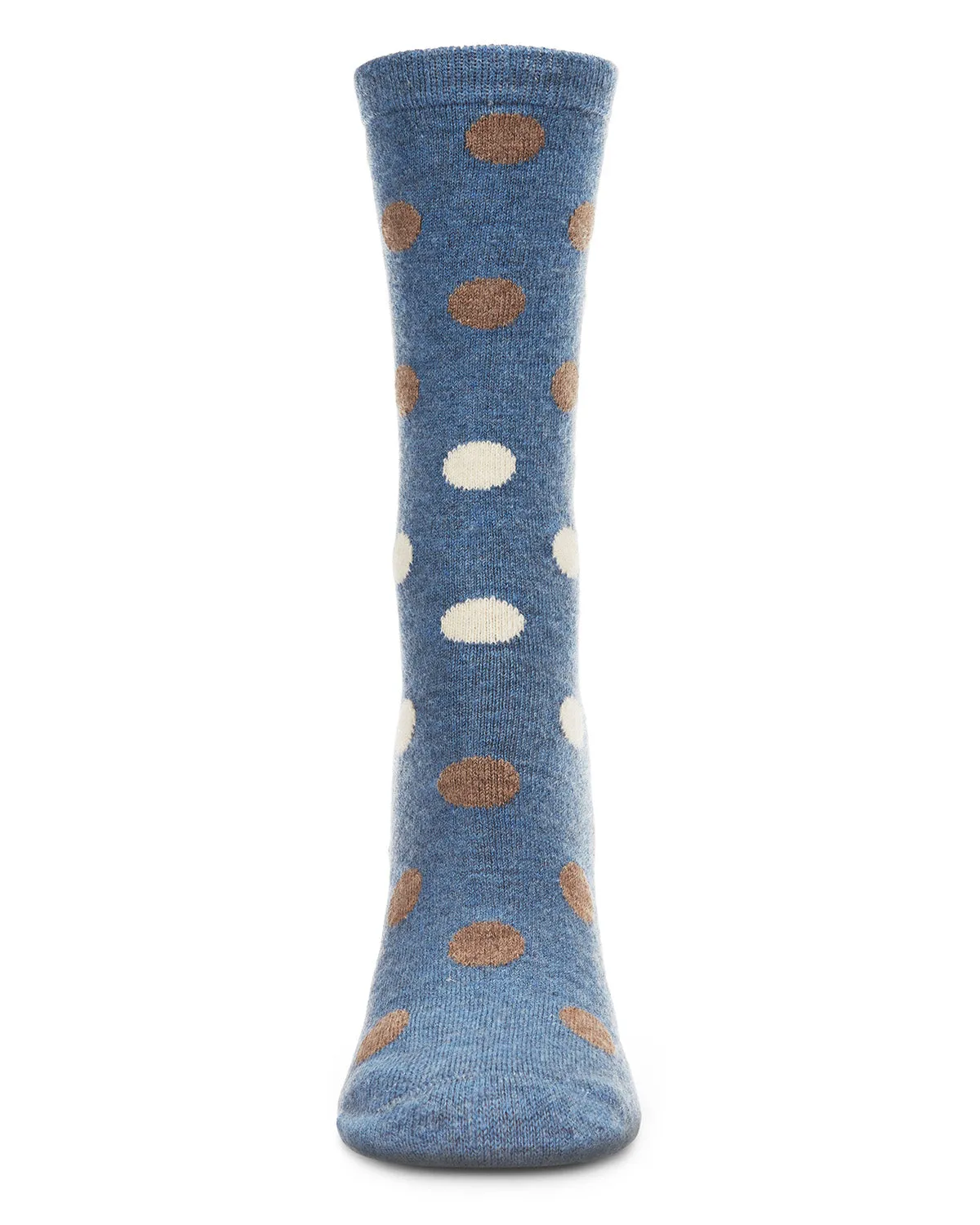 Women's Multi Shade Polka Dot Cashmere Blend Crew Socks