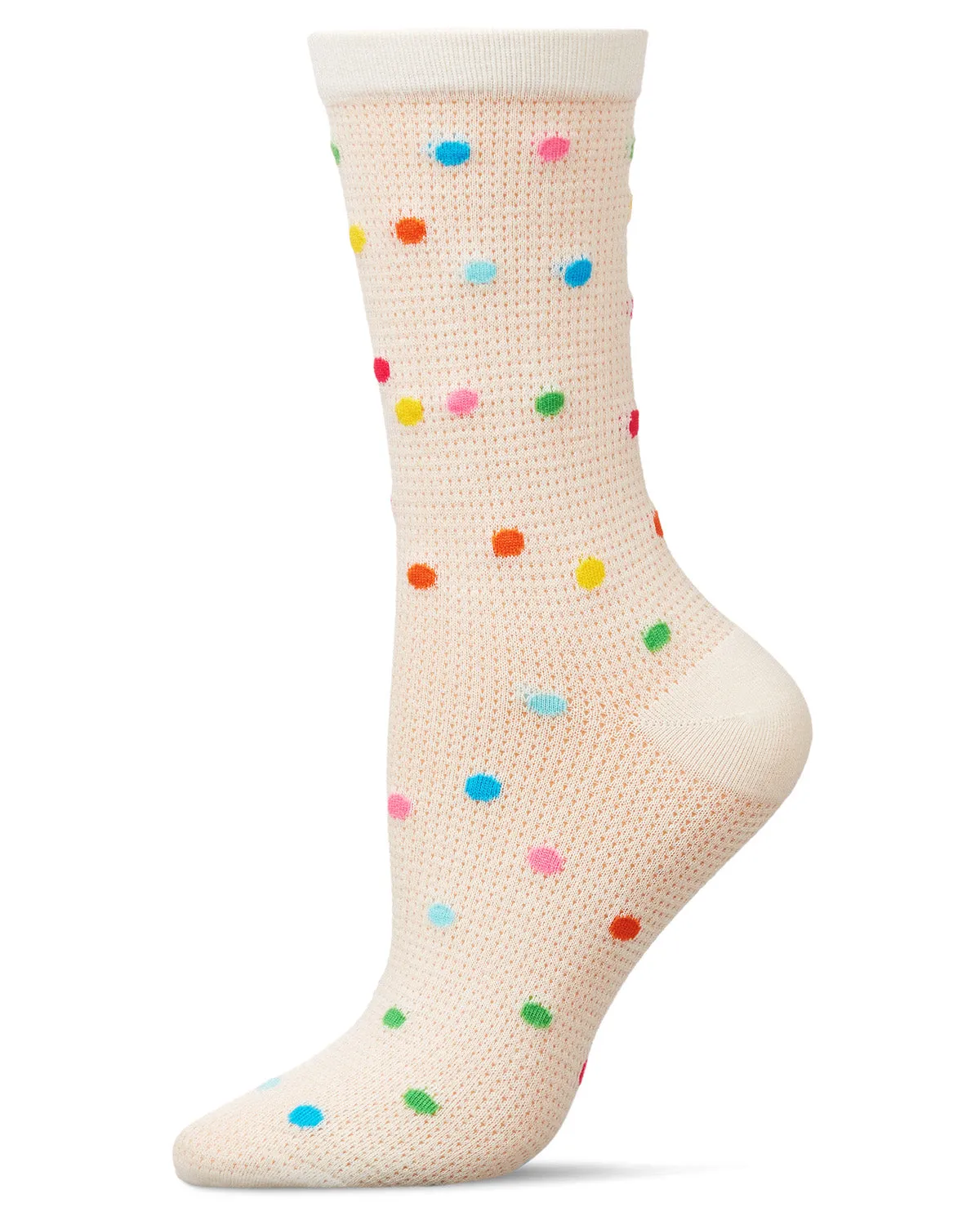 Women's Openwork Dotted Crew Socks