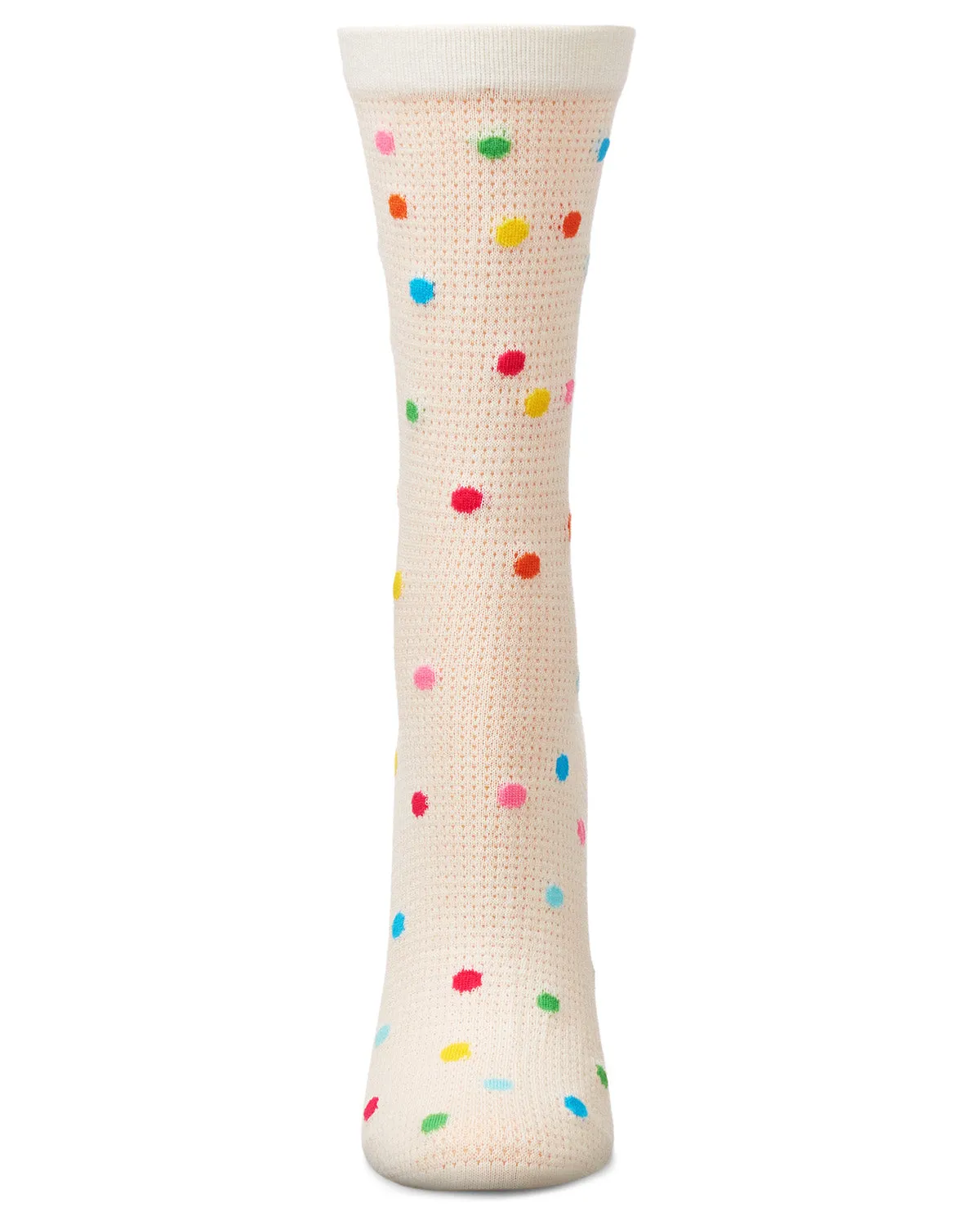 Women's Openwork Dotted Crew Socks