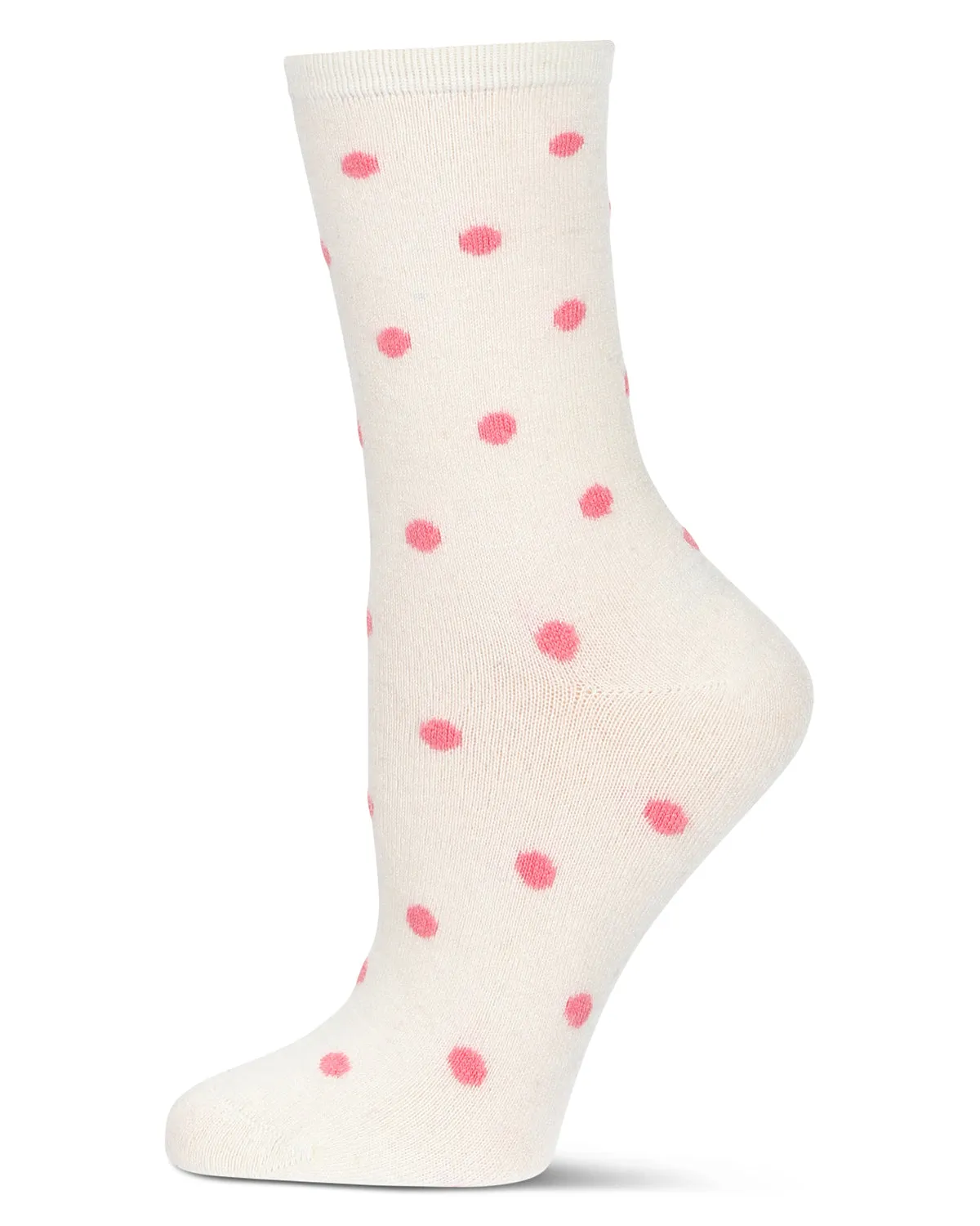 Women's Pretty in Polka Dots Cashmere Blend Crew Socks