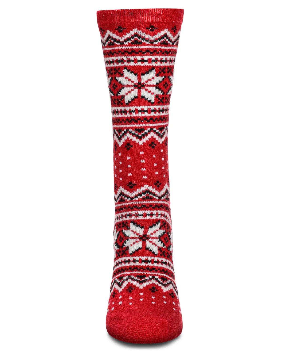 Women's Soft Fair Isle Cashmere Blend Crew Socks