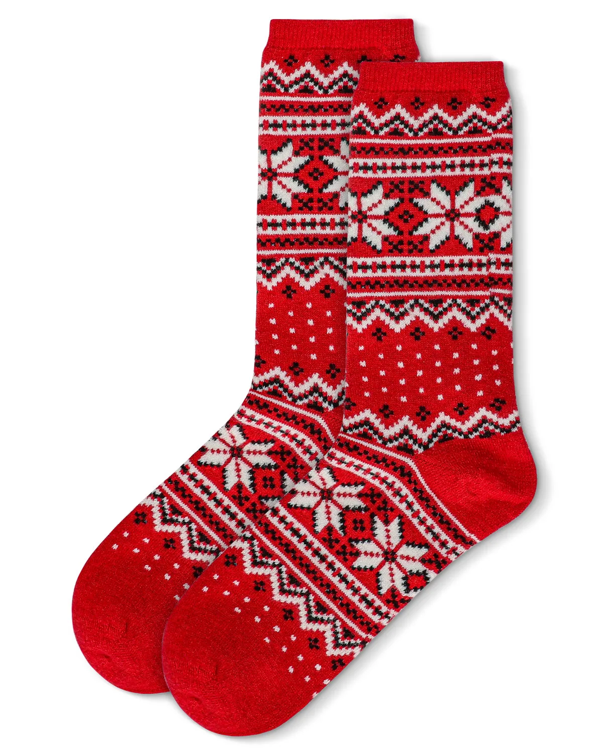 Women's Soft Fair Isle Cashmere Blend Crew Socks