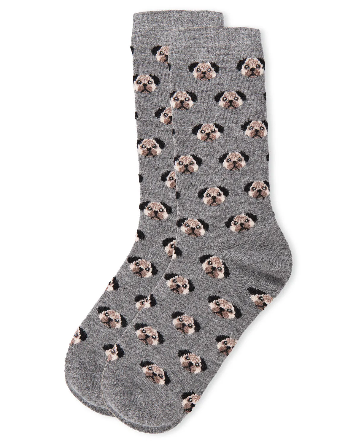 Women's Soft Pretty Puppy Dog Face Cashmere Blend Crew Socks