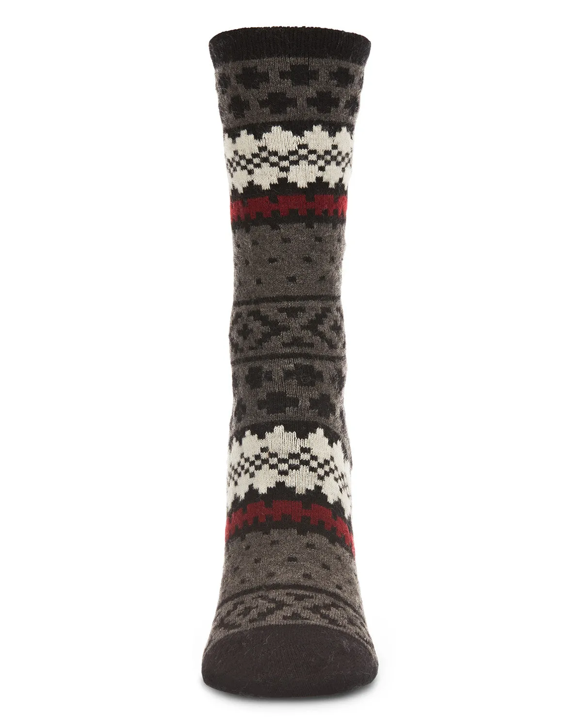 Women's Winter Fair Isle Cashmere Blend Crew Socks