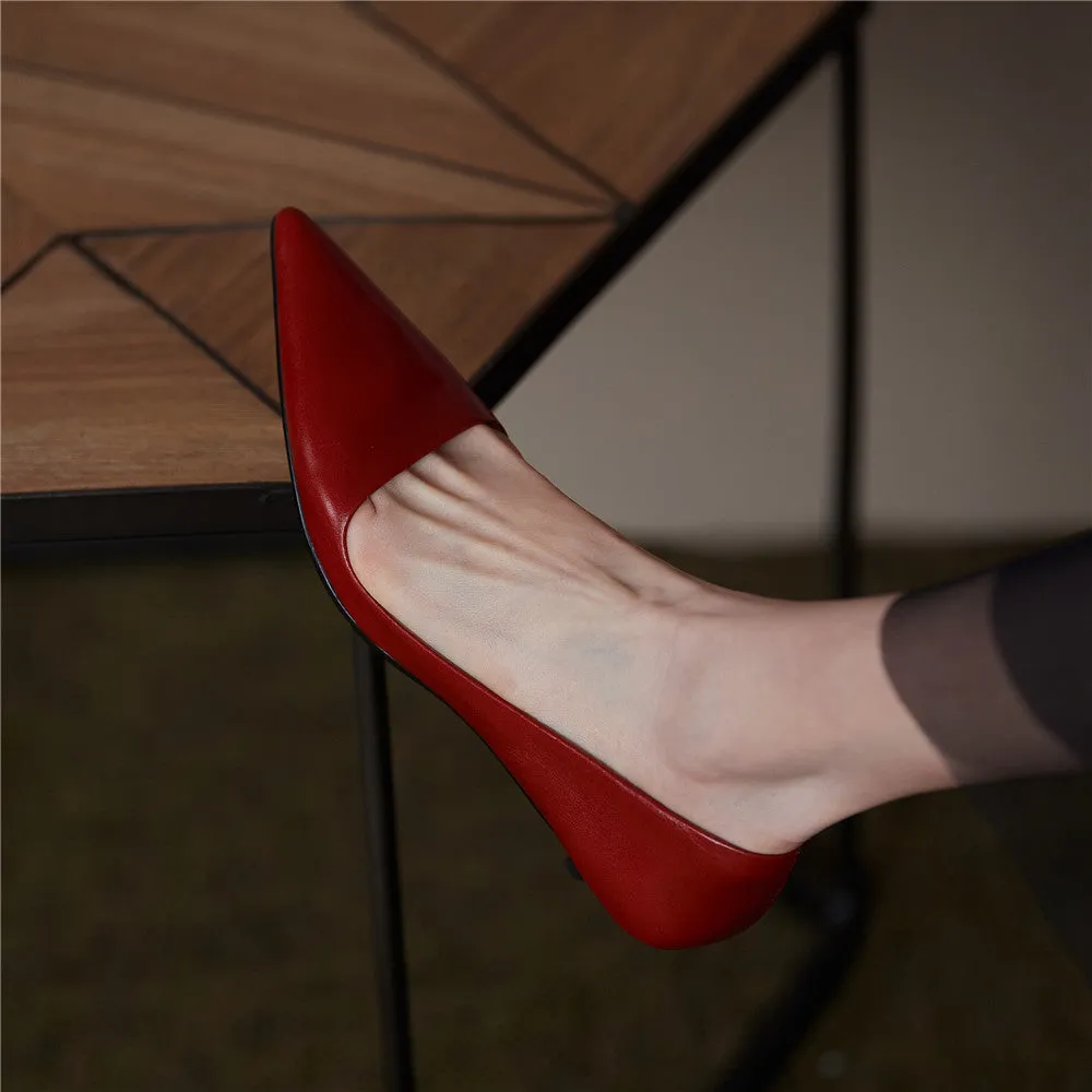 Xyla Handmade Pointy Toe Kitten Heels